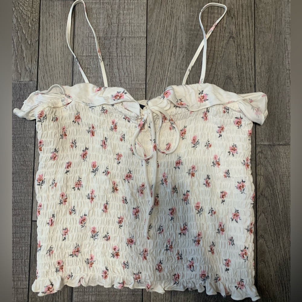 American Eagle Outfitters White Floral Camisole